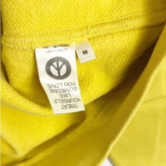 🆕 NWT Madhappy Earth Day Recycle Crew Neck Unisex Sweatshirt in Yellow Medium - Picture 7 of 8